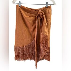 Cloud ten orange fringe high waisted skirt